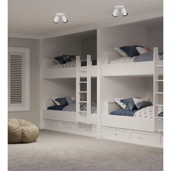 Two-Light Multi-Directional Roundback Wall/Ceiling Fixture - Image 4