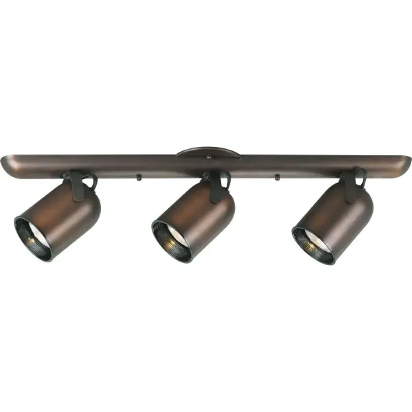 This three-light directional fixture offers flexible lighting control with adjustable heads, perfect for task lighting or accent illumination. The clean white finish and compact roundback design suits modern spaces.