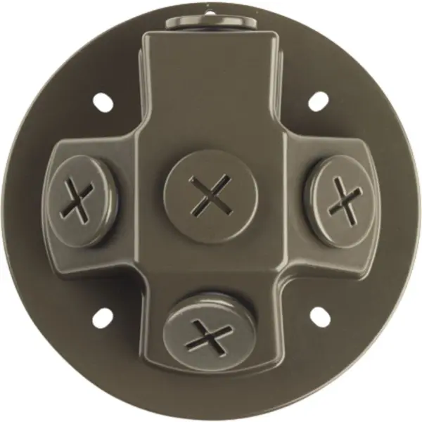 A functional back plate designed for outdoor security light installations. Features durable Antique Bronze finish suitable for residential and light commercial applications with Title 22 and JA8 compliance.