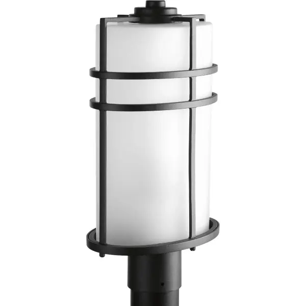 The Format Collection post lantern blends clean modern lines with craftsman-inspired details in a durable textured black finish. JA8 compliant for California energy standards, this fixture delivers contemporary style for residential and commercial outdoor spaces.