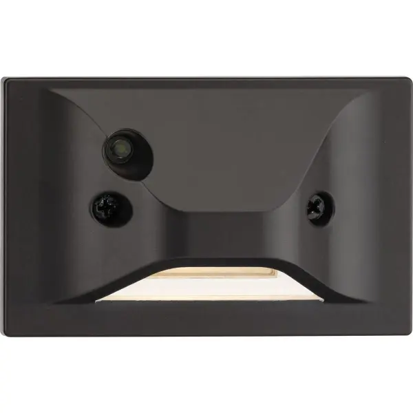 Energy-efficient integrated LED wall or step light featuring automatic photocell control. Perfect for illuminating pathways, stairs, and entryways both indoors and out. Title 24 and JA8 compliant for California installations.