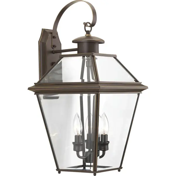 Classic Three-Light Lantern with Timeless Antique Bronze Finish - Image 1