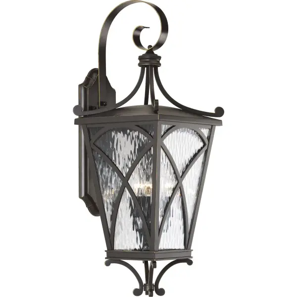 The Cadence wall lantern combines timeless traditional design with contemporary outdoor lighting technology. Its oil rubbed bronze finish and generous size make it ideal for creating a welcoming entrance.