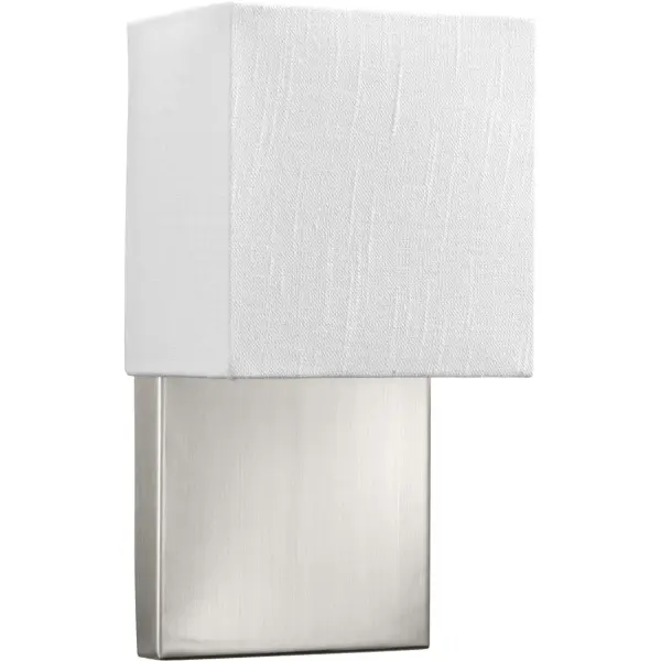 This contemporary LED wall sconce combines energy efficiency with clean modern styling. The brushed nickel finish provides versatile appeal while integrated LED technology ensures long-lasting, low-maintenance illumination.