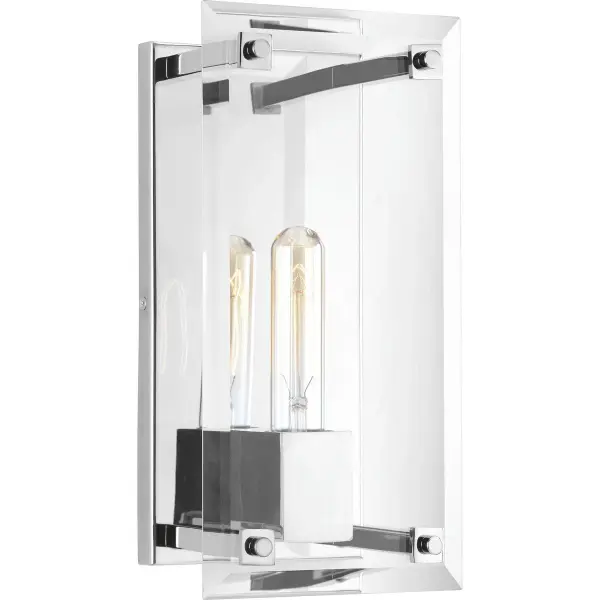 The Hobbs wall sconce blends farmhouse charm with transitional versatility. Its brushed nickel finish and clean lines make it suitable for bathrooms, hallways, and dining spaces in residential or light commercial settings.