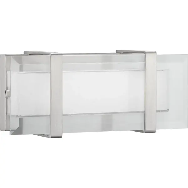 The Miter LED Wall Sconce combines contemporary design with integrated LED technology for efficient, long-lasting illumination. Its brushed nickel finish and compact 12-1/4" profile make it ideal for modern bathrooms and hallways.