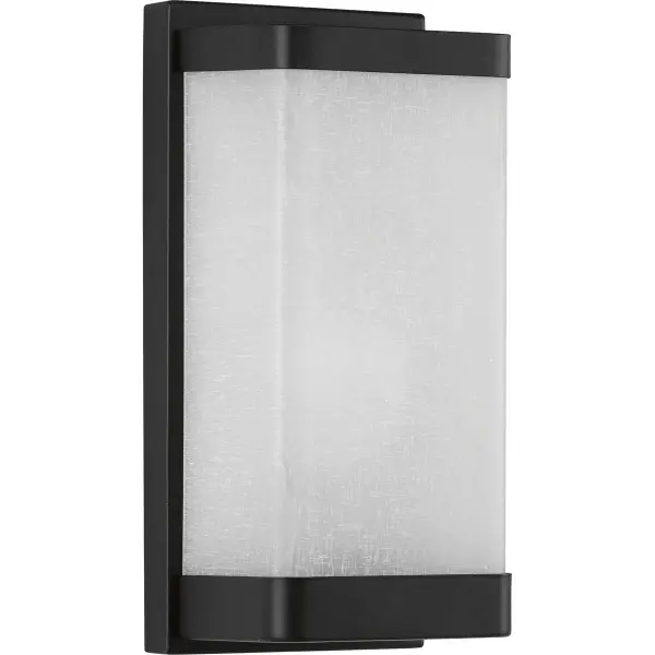 This modern wall sconce features distinctive linen-textured glass that diffuses light beautifully, paired with a brushed nickel finish. Perfect for bathrooms, hallways, and dining spaces where subtle elegance is desired.