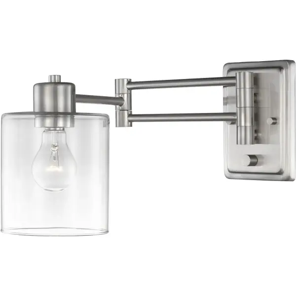 The Milner swing arm wall light combines functional flexibility with transitional style. Its adjustable arm makes it ideal for reading nooks, bathroom vanities, or hallway accent lighting in both residential and commercial settings.