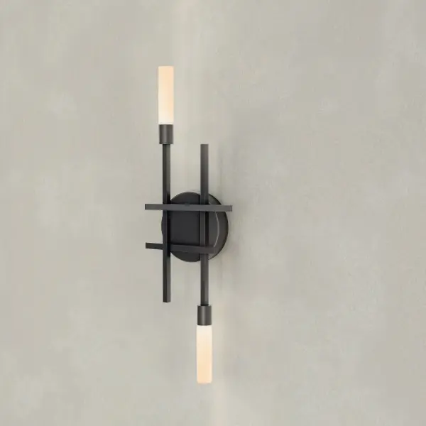 The Quadrant LED wall sconce delivers modern illumination with energy-efficient LED technology in a striking geometric form. Its clean black finish and compact profile make it ideal for hallways, bathrooms, and accent lighting. - alternate view