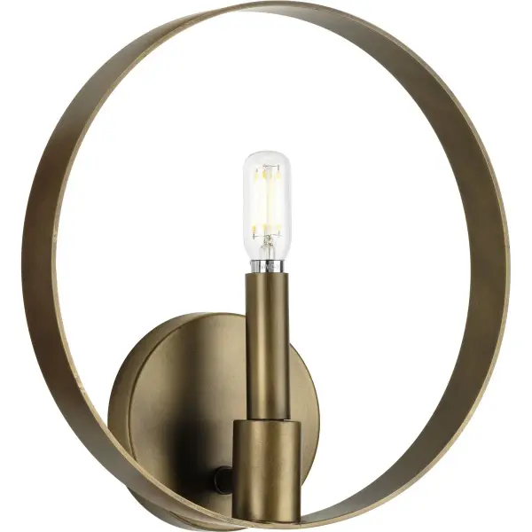 The Breckenridge wall sconce blends modern craftsman styling with rustic warmth through its aged bronze finish. Perfect for smaller spaces, this one-light fixture delivers character without overwhelming the room.