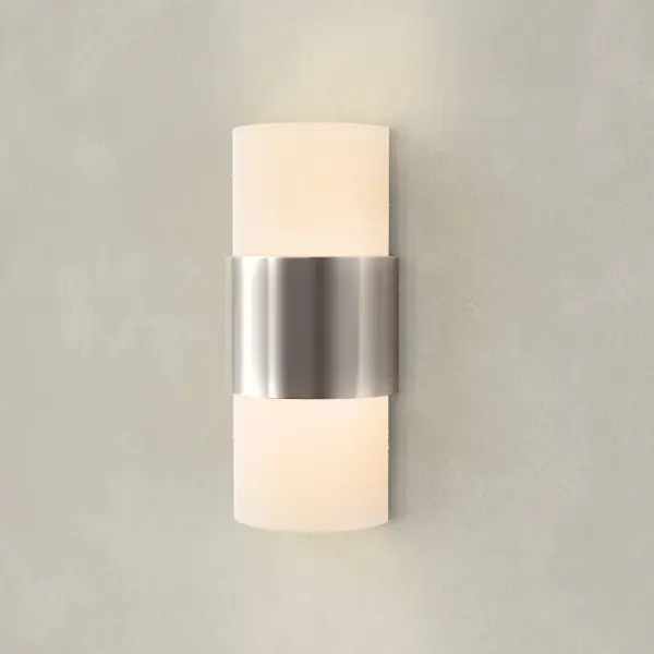 Elegant Contemporary Sconce with Soft Linen Shades - Image 2