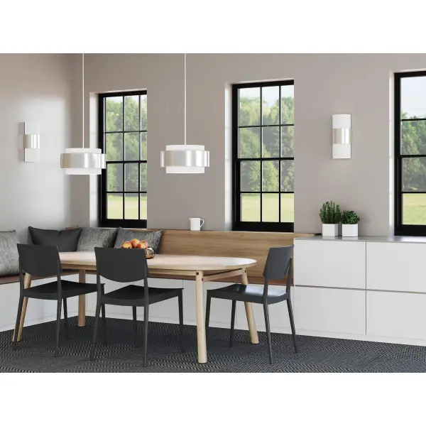 Elegant Contemporary Sconce with Soft Linen Shades - Image 8