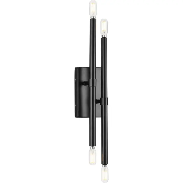 The Arya Four-Light Wall Bracket brings mid-century elegance to any space with its brushed gold finish and clean-lined design. Title 24 and JA8 compliant, this versatile fixture works beautifully in bathrooms, dining rooms, and hallways.