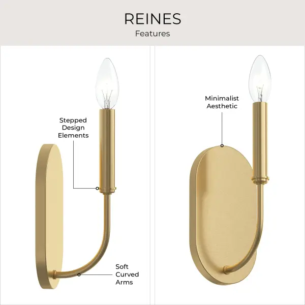 Reines Brushed Gold Wall Sconce - Image 5
