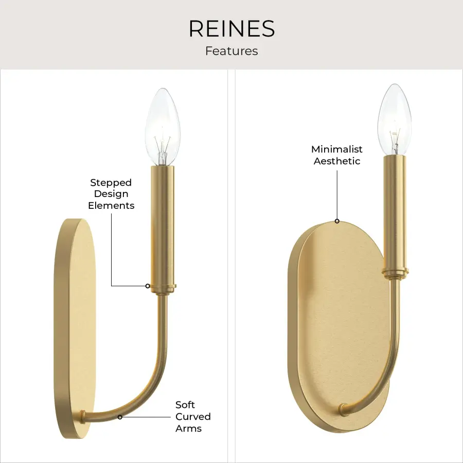 Reines Brushed Gold Wall Sconce - Image 5