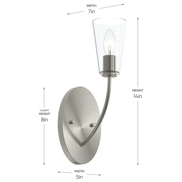 Jheni Wall Sconce in Brushed Nickel - Image 5