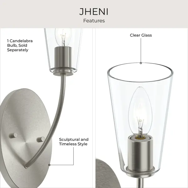 Jheni Wall Sconce in Brushed Nickel - Image 6