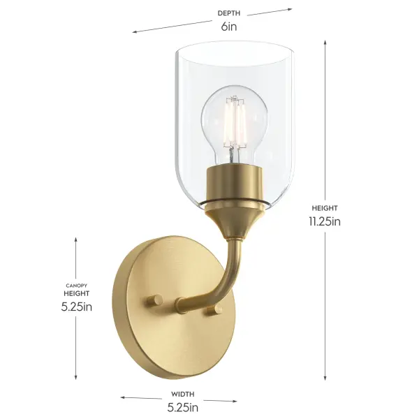 Ilia Wall Sconce in Brushed Gold - Image 26