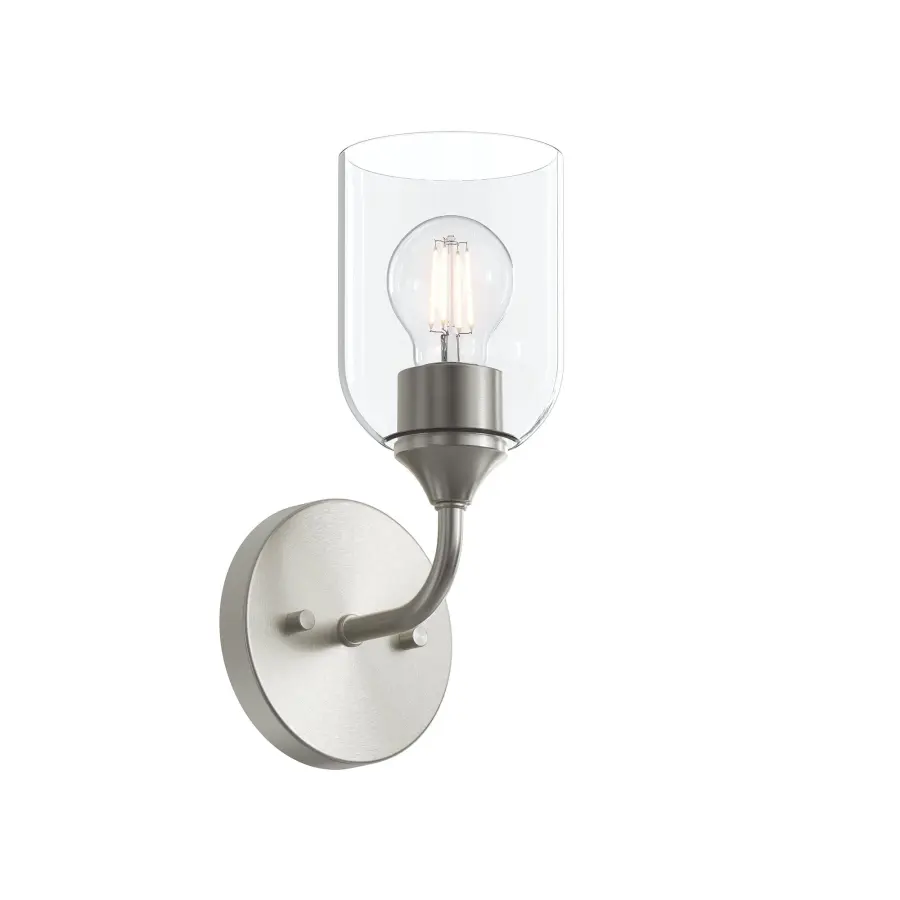 Versatile Transitional Wall Sconce with Timeless Brushed Nickel Finish - Image 1