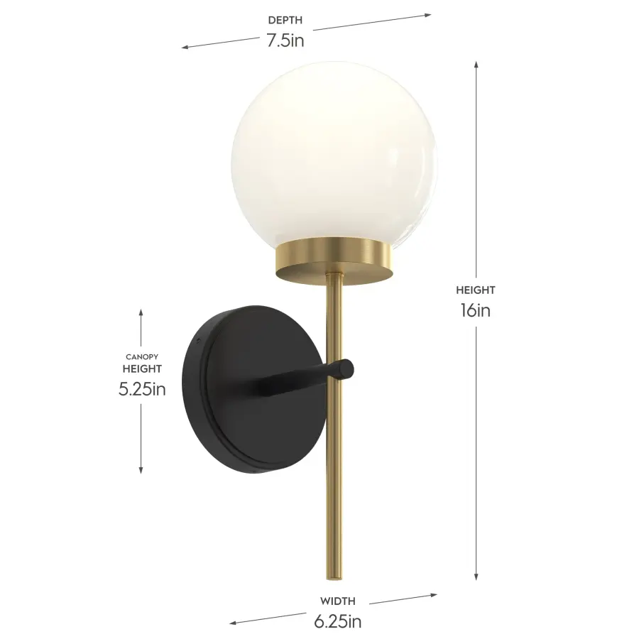 Rigsby Matte Black with Brushed Gold Sconce - Image 13