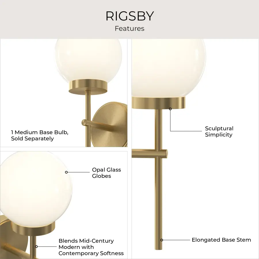 Rigsby Matte Black with Brushed Gold Sconce - Image 23