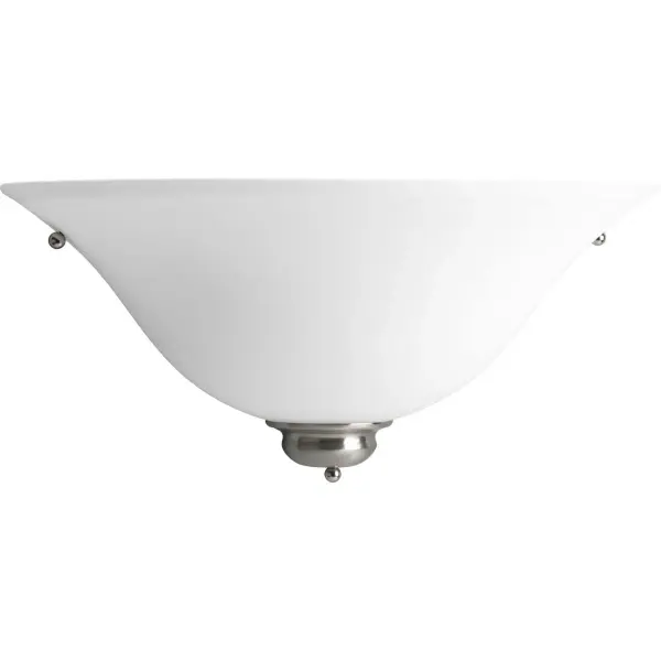 This single-light wall sconce combines timeless etched opal glass with brushed nickel finish for versatile lighting. JA8 compliant and ideal for hallways, bedrooms, and bathrooms where soft, diffused light is desired.