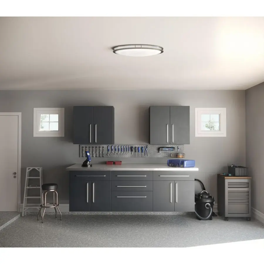 18" LED Oval Flush Mount in Brushed Nickel - Image 4