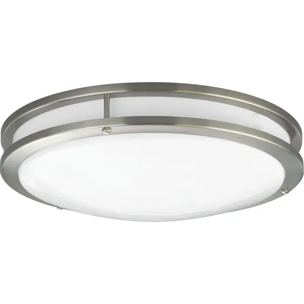 This 14-inch LED flush mount delivers efficient, even illumination in a sleek brushed nickel finish. Perfect for rooms with lower ceilings, it combines modern styling with California Title 24 and JA8 compliance.
