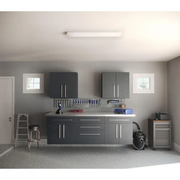 This contemporary linear flush mount delivers energy-efficient LED lighting with a soft cloud diffuser that eliminates harsh shadows. At 51 inches, it's ideal for hallways, bedrooms, and medium-sized living spaces requiring modern, low-profile illumination. - alternate view