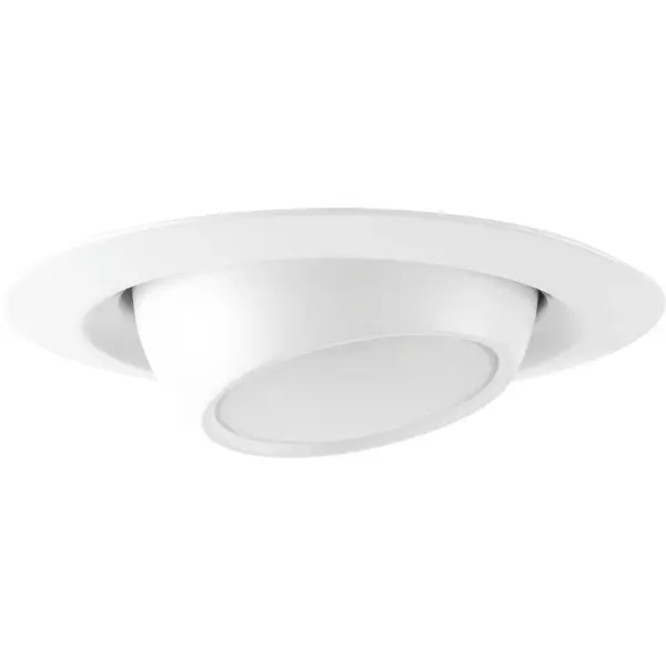 This 4-inch LED recessed eyeball trim offers adjustable directional lighting with energy-efficient LED technology. The satin white finish blends seamlessly with most ceilings while providing focused illumination.