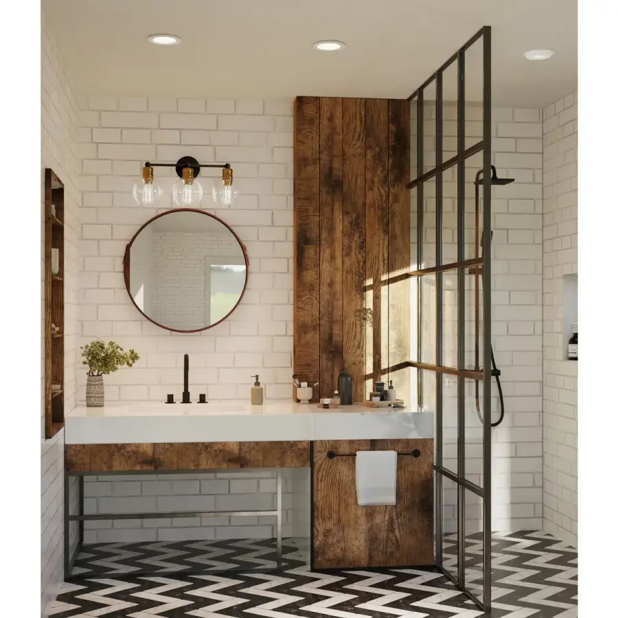 6" Recessed Drop Lensed Shower Trim with Frosted Glass Diffuser - Image 2