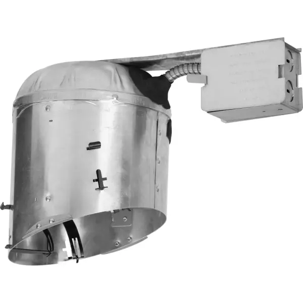 This 6-inch recessed housing is specifically designed for remodel applications in sloped ceilings. Compatible with standard recessed trims, it provides a clean, modern lighting solution for various spaces.