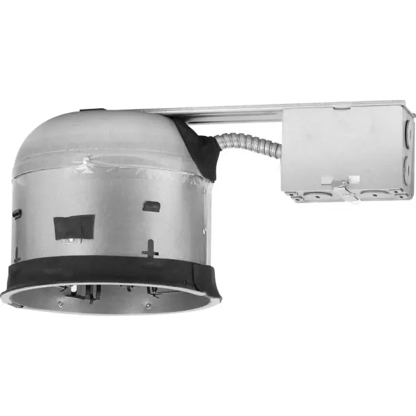 This 6-inch shallow remodel housing is ideal for retrofit installations where ceiling depth is limited. IC-rated for direct insulation contact, it provides safe, code-compliant installation in various residential and commercial settings.