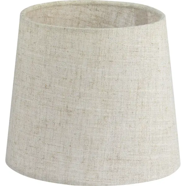 This flax linen accessory shade brings organic texture and soft light diffusion to any fixture. The natural fabric creates a warm, inviting ambiance while complementing transitional to coastal design schemes.