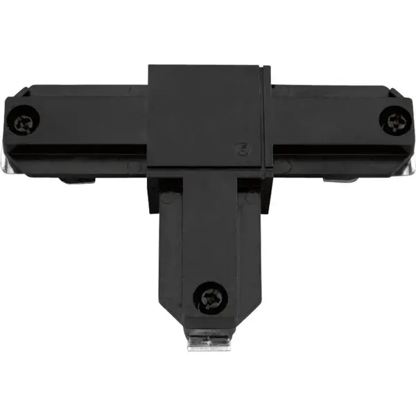 The Alpha Trak T Connector enables flexible track lighting layouts with inside-right polarity configuration. Brushed nickel finish complements modern interiors while providing reliable electrical connection.