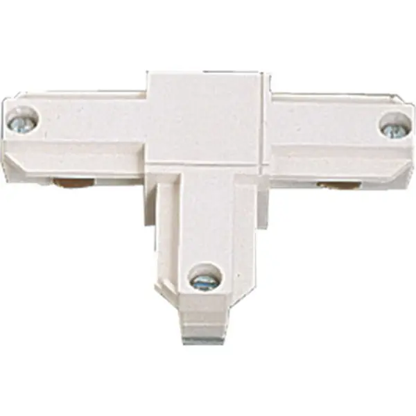 Inside-right polarity T connector. Generally used. To identify polarity, orient connector to T shape and polarity grooves will intersect where indicated. White finish. Collection: Track Accessories Rooms: Kitchen,Great Room Finish: White Width: 3.25" Height: 1.25" Length: 3.25" Weight: 0.60 lb Bulb Type: tbn Voltage: 120.00 V Material: Plastic Country of Origin: CN Title 20 Manufacturer Warranty: 1-year Limited Warranty Spec Sheet Instructions Parts Diagram