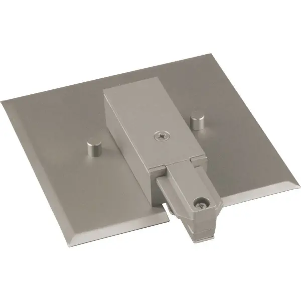 The Alpha Trak End Feed provides a flush, streamlined connection point for track lighting systems. Its brushed nickel finish offers a contemporary look while the compact design ensures minimal visual impact. - alternate view