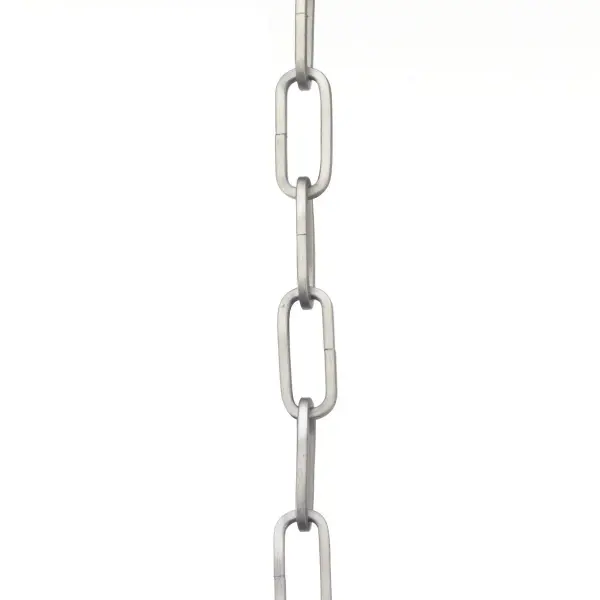 This 9-gauge square profile chain offers a clean, modern aesthetic while providing 4 feet of adjustable hanging length. The brushed nickel finish complements transitional and contemporary fixtures. - alternate view