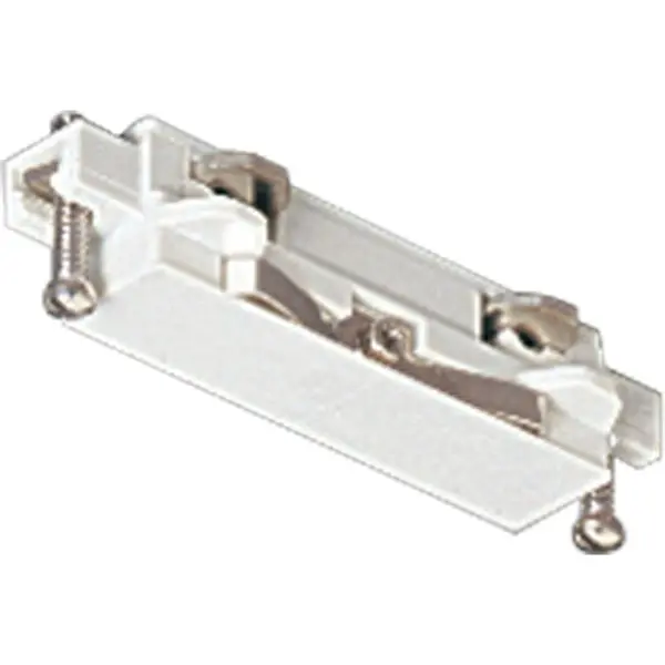 Straight connector for joining two or more track sections. The connectors plug into track sections only one way to ensure positive polarization. White finish. Collection: Track Accessories Rooms: Kitchen,Great Room Finish: White Width: 3.00" Height: 1.25" Length: 3.00" Weight: 0.10 lb Voltage: 120.00 V Material: Plastic Country of Origin: CN Title 20 Manufacturer Warranty: 1-year Limited Warranty Spec Sheet Instructions Parts Diagram
