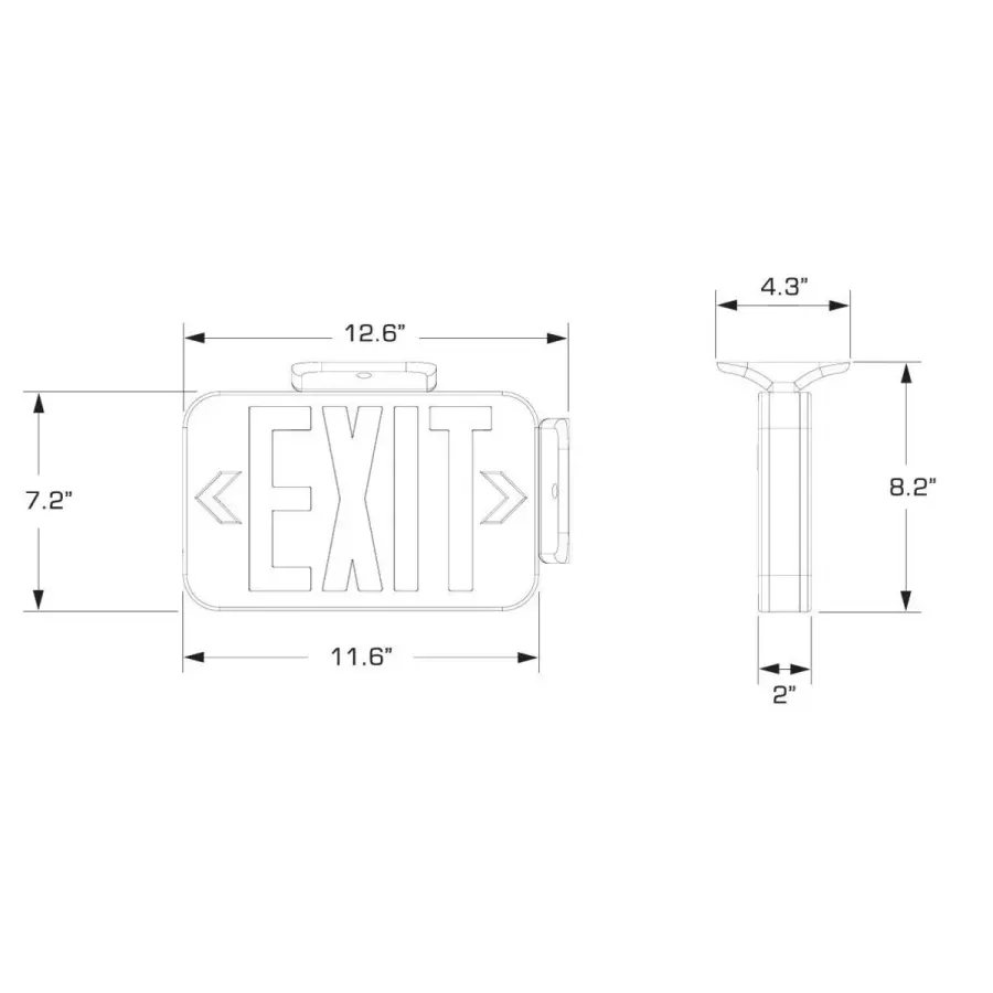 LED Emergency Exit Sign with Red Letters - Image 3