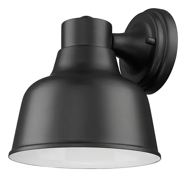 The Selden wall sconce delivers modern style in a compact 8-inch profile. Its matte black finish and durable steel-aluminum construction make it ideal for contemporary outdoor spaces requiring subtle accent lighting.