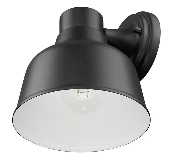 The Selden wall sconce delivers modern style in a compact 8-inch profile. Its matte black finish and durable steel-aluminum construction make it ideal for contemporary outdoor spaces requiring subtle accent lighting. - alternate view