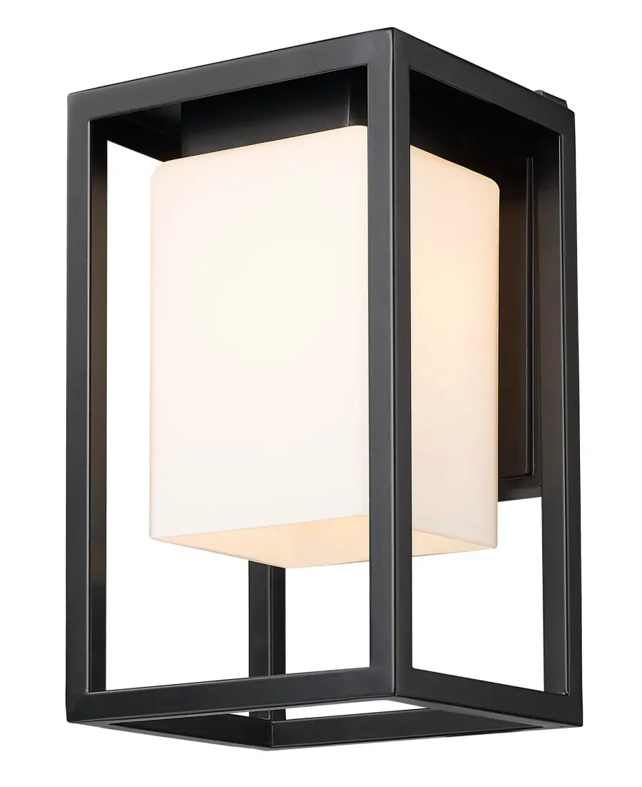 Compact Outdoor Wall Sconce with Classic Opal Glass Shade - Image 2