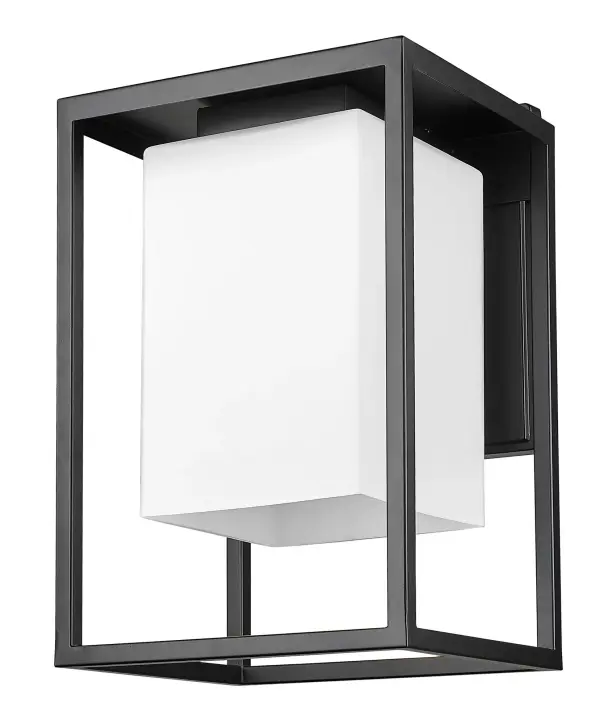 Versatile Outdoor Wall Sconce with Classic Opal Glass Shade - Image 1
