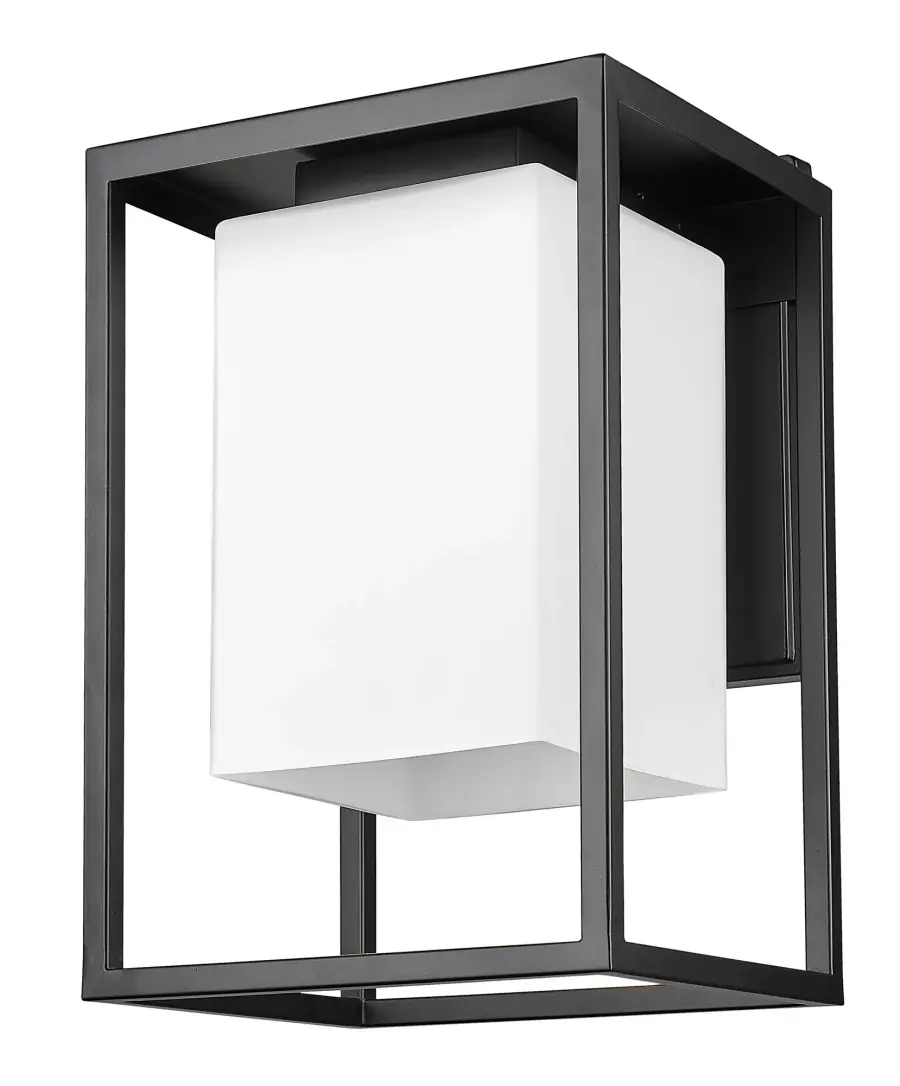 Versatile Outdoor Wall Sconce with Classic Opal Glass Shade - Image 1