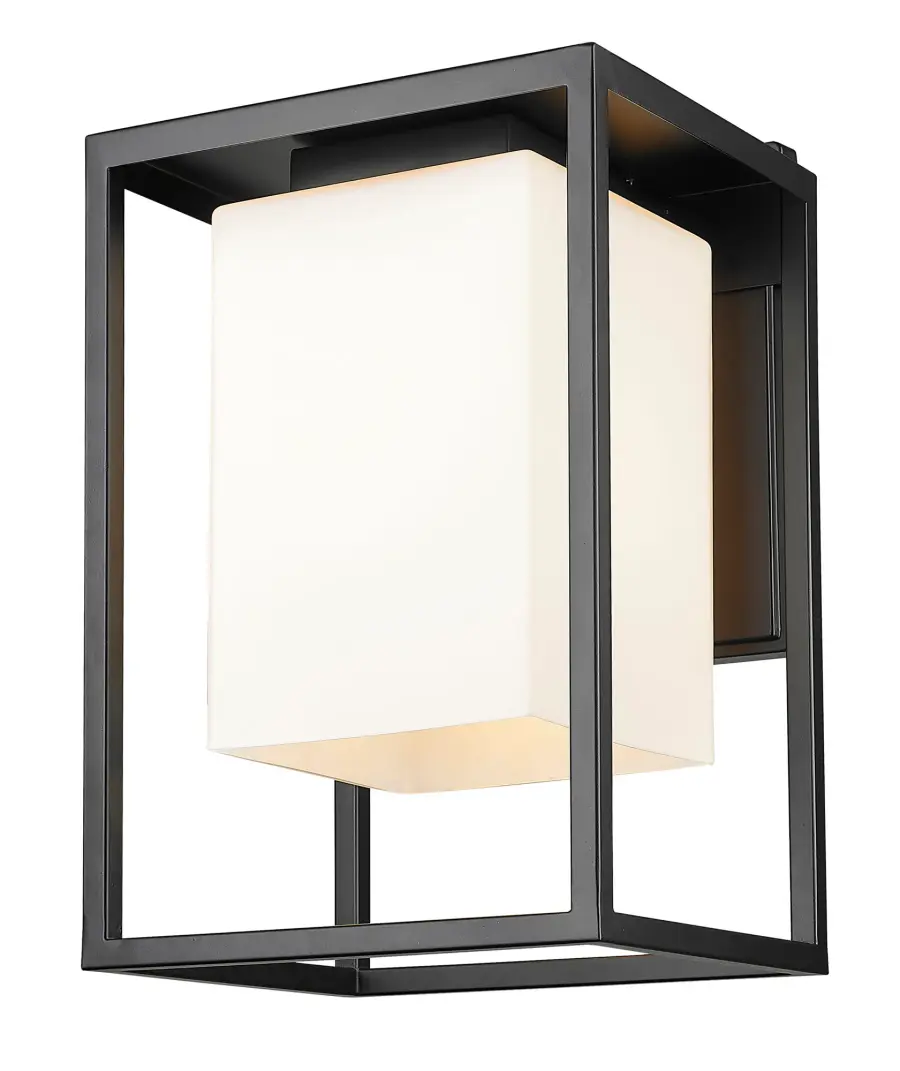 Versatile Outdoor Wall Sconce with Classic Opal Glass Shade - Image 2