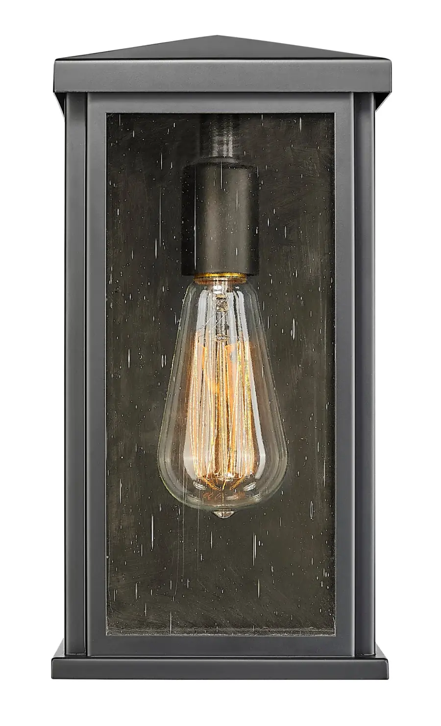 Compact Outdoor Wall Sconce with Vintage-Inspired Seedy Glass - Image 4