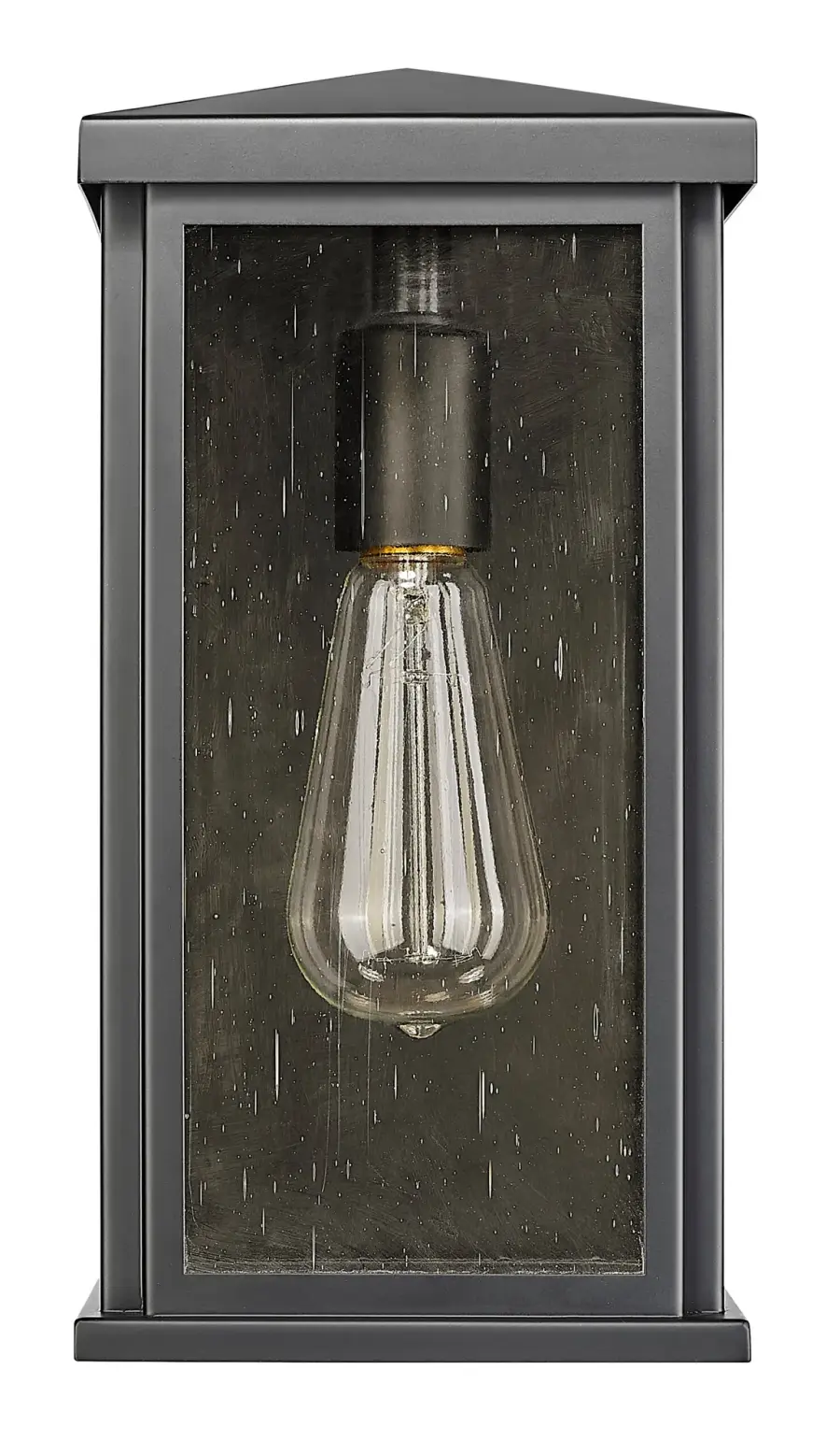 Compact Outdoor Wall Sconce with Vintage-Inspired Seedy Glass - Image 5