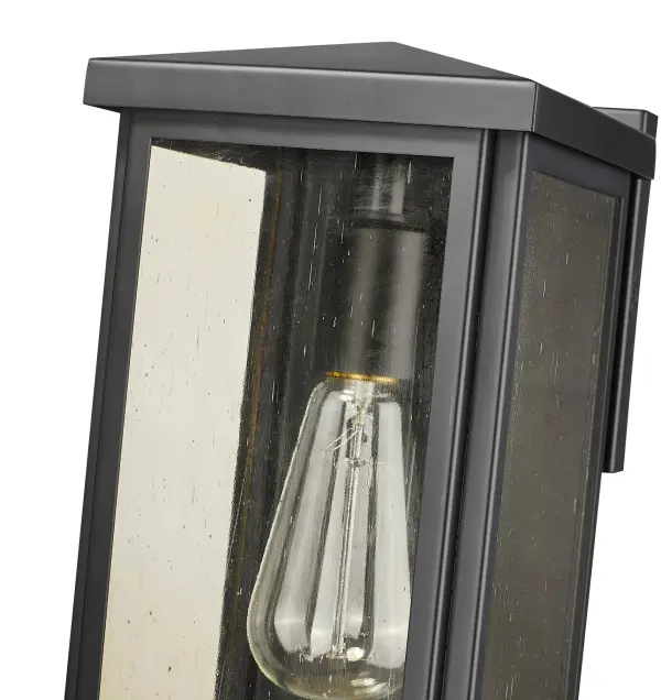 Compact Outdoor Wall Sconce with Vintage-Inspired Seedy Glass - Image 6
