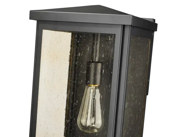 Versatile Outdoor Wall Sconce with Warm Seedy Glass Charm - Image 3